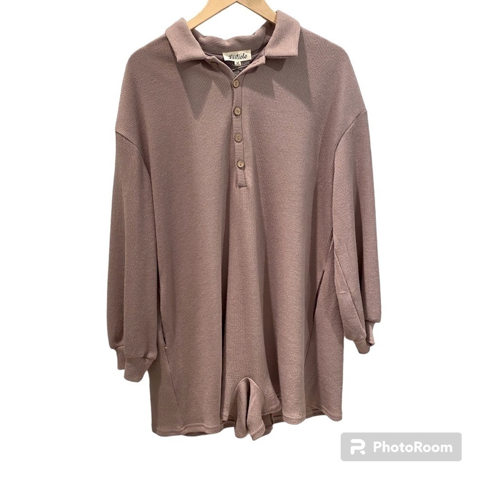 NWOT LISTICLE Cozy Lounge Romper In Light Purple/Pink